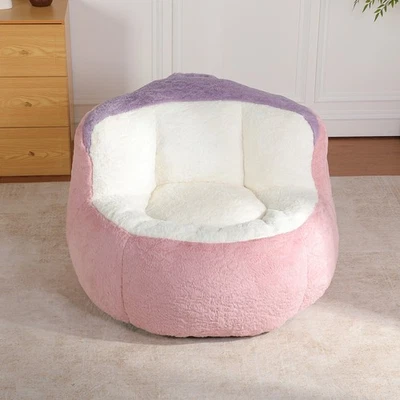 Oversized Bean Bag Chairs,Multicolor Faux Fur Couch Filled with Shredded Sponge - Image 1 of 4