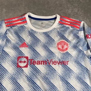 Manchester United Jersey Mens Blue Large Long Sleeve Ronaldo 7 EPL Soccer Adidas - Picture 1 of 9