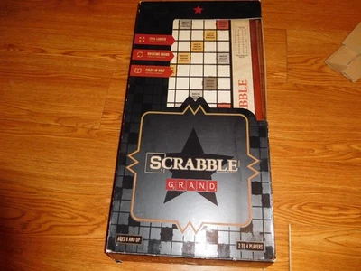 Scrabble Grand Edition Deluxe Folding + Rotating Wood Frame + Larger Tiles - Image 1 of 4