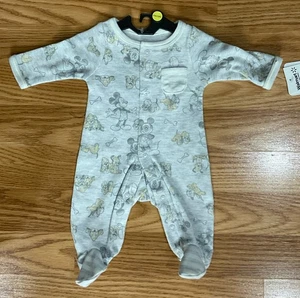 Disney Baby Unisex Mickey Mouse & Pluto Sleep N Play Size PREEMIE Sleeper NWT - Picture 1 of 7