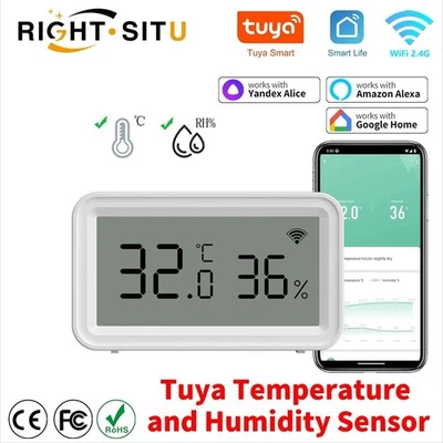 Tuya WiFi Temp & Humidity Sensor – Smart Life Google, Real-Time Alerts - Image 1 of 4