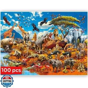 QUOKKA 100 Piece Puzzles for Kids Ages 4-6 – Floor Kids Puzzles Ages 6-8 Year - Picture 1 of 5