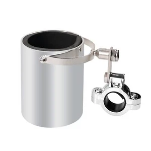 Motorcycle Cup Holder ABS Chrome Handlebar Mount Cup Drink Water Bottle Holde... - Picture 1 of 5