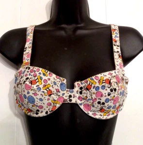 VTG Y2K DISNEY Mickey Mouse Unlimited Cotton Bra size 34B Donnkenny Apparel RARE - Picture 1 of 3
