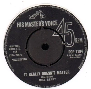 Mike Berry(7" Vinyl)It Really Doesn't Matter / Try A Little Harder-HMV-VG+/Ex+ - Bild 1 von 1