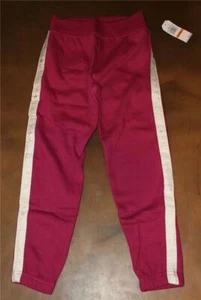 NAUTICA Girls Sweatpants Small 7 Raspberry Metallic Logo Stripe NEW Pink Jogger - Picture 1 of 5