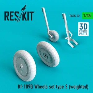 Reskit 1/35 Bf-109G Wheels set Type 2 (weighted) for Border Model - Picture 1 of 1