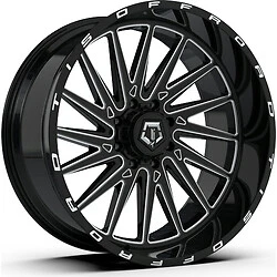 1 TIS 24x14 5X5.00 / 5X5.50 -76 547BM Gloss Black w/Milled Accents Wheel Rim - Picture 1 of 4