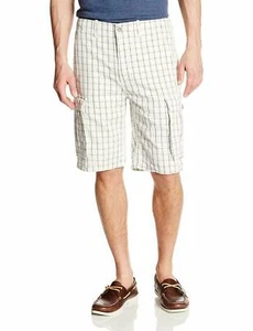 Levis Herren Cargo Shorts Gr. 30 Relaxed Fit Cloud Dancer kariert cremeweiß Twill - Bild 1 von 8