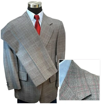 2 piezas 40S Traje Chaqueta Abrigo Deportivo Blazer 38x28 Pantalones Ventana Cuadros Glen Check Foto 1 de 4