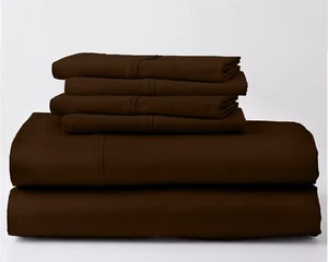 6PC Real 1000 Thread Count 100% Egyptian Soft Cotton Sheet Set 10" Deep Pocket - Picture 1 of 27