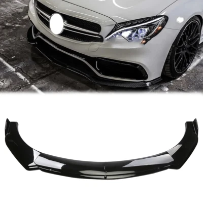 Glossy Black Front Bumper Lip Spoiler Splitter Body Kit For Mercedes-Benz - Image 1 of 4