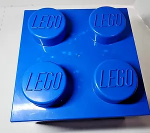 Lego Blue Storage Cube 4 Stud Stackable Box - Picture 1 of 5