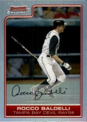 2006 Bowman Chrome REFRACTOR #180 Rocco Baldelli TAMPA BAY DEVIL RAYS - Image 1 of 2
