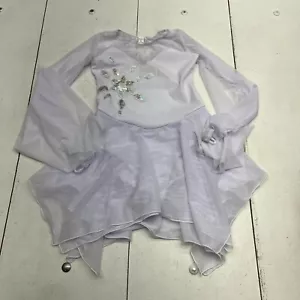 Art Skatting White Long Sleeve Figure Skating Leotard Women's Size XXS - Picture 1 of 6