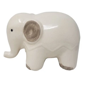 Esmalte agrietado de orejas texturizadas blancas crema elefante cerámica regordete 6 pulgadas - Imagen 1 de 13