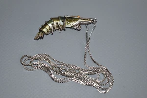 Antiker 800 Silber Gliederfisch Garnele mit 835 Kette Anhänger Fach #AA3 - Bild 1 von 8