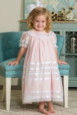 Pink Easter Dress for Girls, Savannah Lace Heirloom Pink NEW Strasburg Children - Image 1 of 3