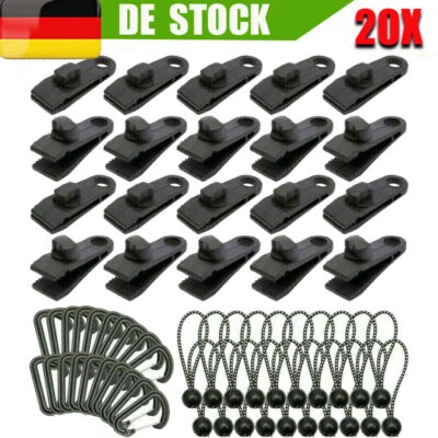 MARKENLOS 20 Stk Planenhalter Planen Befestigung Klemme Clips Spanner Für-Zelt Abdeckplane