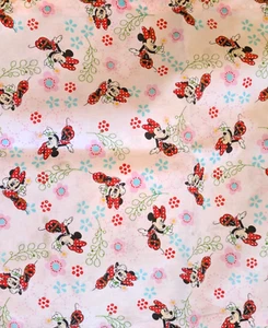 Vintage Handmade Pink Minnie Mouse Print Cafe Curtain and Valance Set 1 Window - Picture 1 of 4