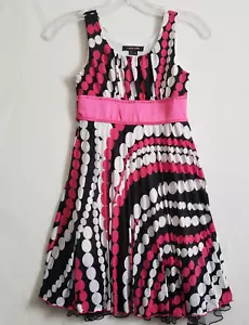 Mymichelle Girls Size 8 Dress Sleeveless Tulle Pink Colorful Empire Flare Party - Picture 1 of 12