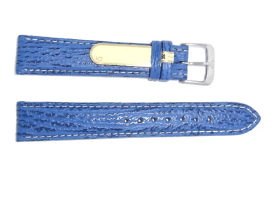 Correa de reloj impermeable azul M' de cuero genuino modelo Di PIEL DE TIBURÓN Foto 1 de 3