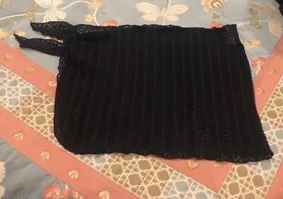 1X Minifalda Catalina Negra Natación Cubrir Corbata Tejido Abierto Peekaboo Foto 1 de 4