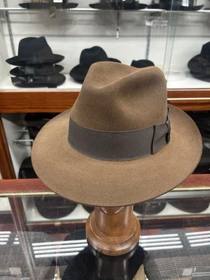 Шляпа-федора мужская Stetson Temple меховая войлочная коричневая сделано в США размер 7 1/8 - Изображение 1 из 4