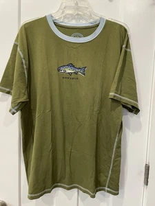 Camiseta Life if Good Hombre L Buena Captura Pesca Exterior Cosida Verde Oliva 18 - Imagen 1 de 6