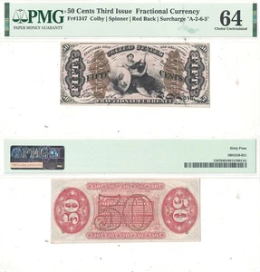 50 Cent 3rd Issue Fractional Currency Fr-1347 PMG Choice CU-64 - Picture 1 of 3