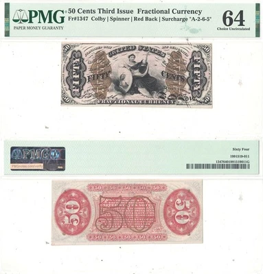 50 Cent 3rd Issue Fractional Currency Fr-1347 PMG Choice CU-64 - Image 1 of 3