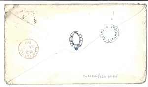 GB QV 1859 COVER BLUE THIMBLE CLAPTON LEA BRIDGE + ST JAMES COLLEGE SCHOOL 1 JAN - Picture 1 of 2