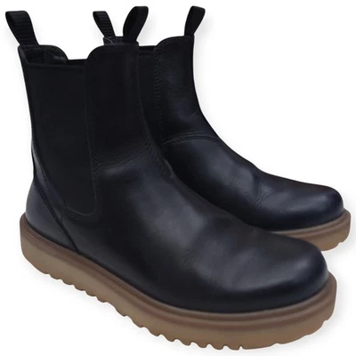 Bota Ecco Staker Chelsea Feminina EUA 6-6.5 (UE 37) Botas de Couro Preto Pull-on - Imagem 1 de 4