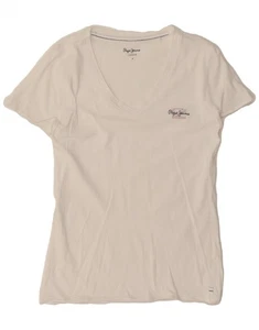 PEPE JEANS Womens London T-Shirt Top UK 12 Medium White BE12 - Picture 1 of 3