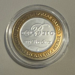 1999 Bellagio Limited Edition Ten Dollar Gaming Token .999 Fine Silver Hotel #19 - Picture 1 of 2