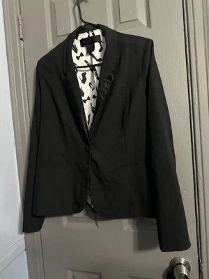 Blazer Colección Kardashian Jrs. Talla XL Negro Recortado Un Botón Manga Larga Foto 1 de 4