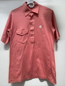 Vintage Mauna Kea Polo Mens Med Peach Salmon Short Sleeve Golf Lisle Cotton - Picture 1 of 10
