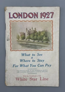 1927 WHITE STAR LINE Ocean Liner LONDON Book UNDERGROUND MAP Antique Cruise Ship - Imagen 1 de 24