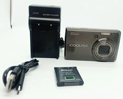 15% off [EXC+++++] Nikon CoolPix S600 10.0MP 4X Zoom Digital Camera Black Japan - Image 1 of 4