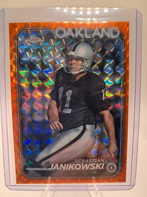 2024 Topps Chrome Orange 5/25 Sebastian Janikowski Raiders - Image 1 of 3