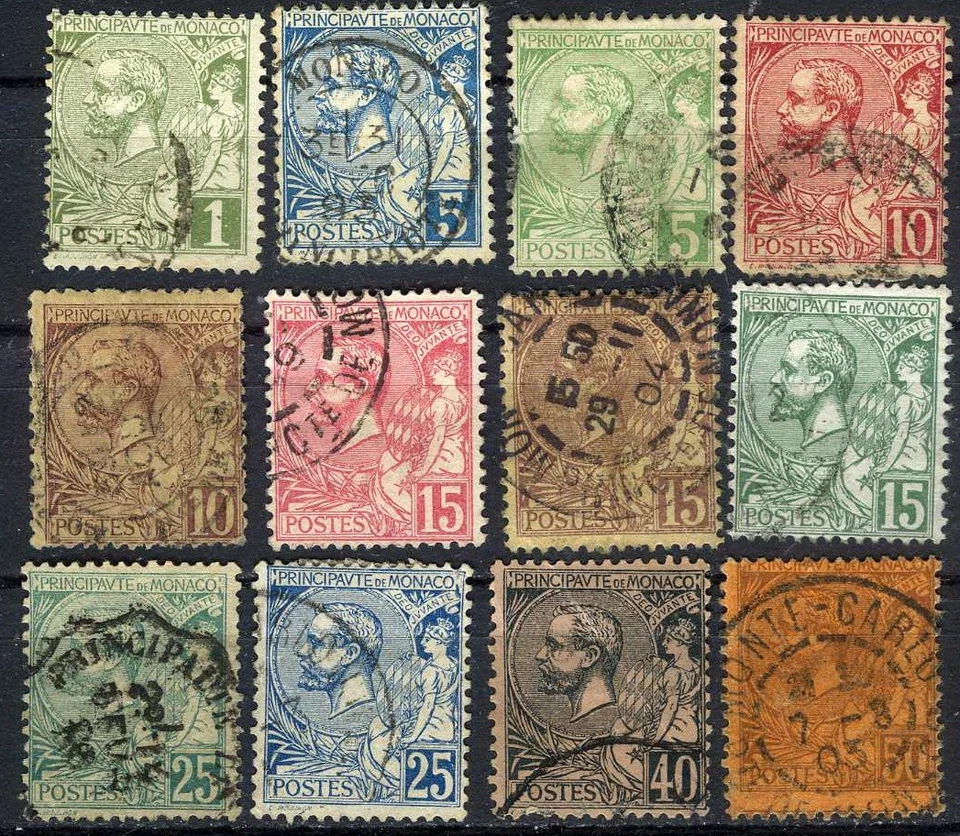 Mónaco 1891 Príncipe Alberto Usado (SC# 11, 13-23) Foto 1 de 1