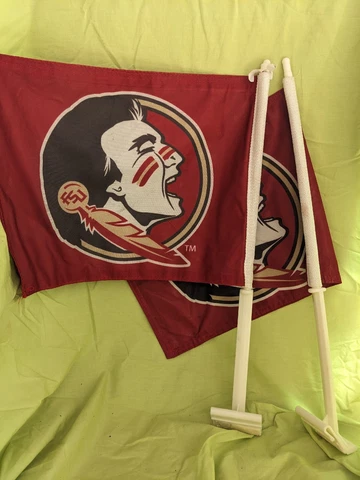 FSU Florida State University Seminole Fan Vehicle Car Window Mount Flags Pair Cover