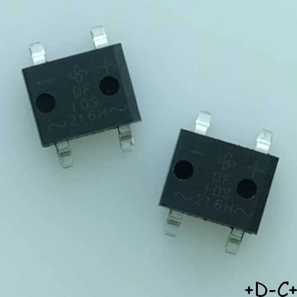 DF10S Pont redresseur 1000VDC 1A SMD-DFS Vishay RoHS (lot de 2) - Photo 1/1