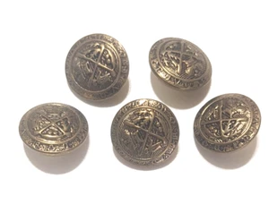 Vintage Royal Blackheath Golf Club Crest Button 5 Pc Set Gold Tone - Blazer - Picture 1 of 4