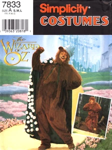 Adult Wizard of Oz Cowardly Lion Costume Simplicity Sewing Pattern 7833 S-M-L - Picture 1 of 2