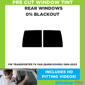 Pour VW Transporter T4 (portes de grange) 90-03 film occultant teinte vitre prédécoupée 0% - Photo 1 sur 10