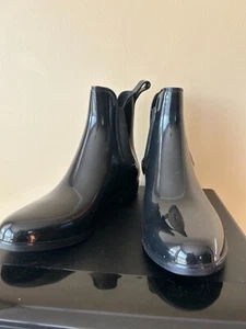 Women’s black patent raínboots shoes Size 41 - Picture 1 of 3