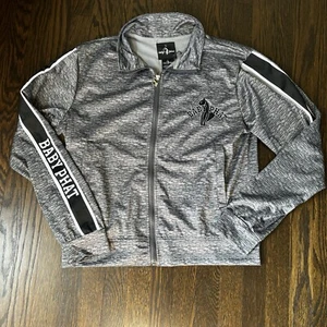 Baby Phat Womens 1X Gray Zip-Up With Logo & Pockets Y2K Lightweight - Picture 1 of 5