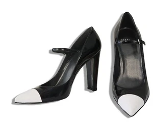 STUART WEITZMAN Sz 10 Black Patent Capsize Mary Jane Point Toe Pumps Heels - Picture 1 of 5