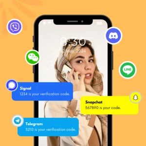 Numéros de téléphone réels pour codes de vérification TG/Signal/WeChat/Snapchat, OTP, sans SIM - Photo 1 sur 3
